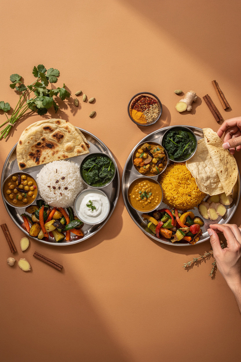 Chez Chander daily Thali special - organic vegetarian North Indian cuisine freshly prepared in Sion